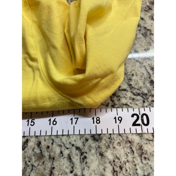 Boston Proper Yellow Cut-Out Top M 3/4 Sleeve Y2K Keyhole Tee Statement Spring - Picture 7 of 9